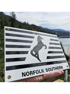 Norfolk Southern Porcelain RR Railroad Sign Train Collector Locomotive USA